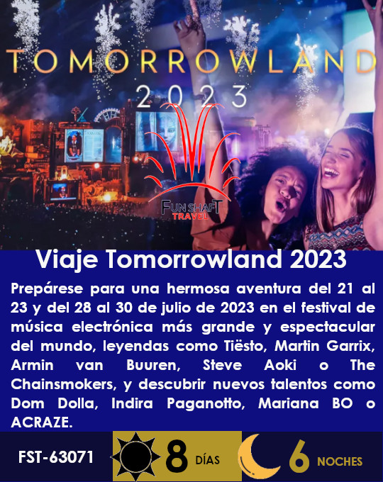 Promo de viaje a tomorrowland con FunShaft Travel