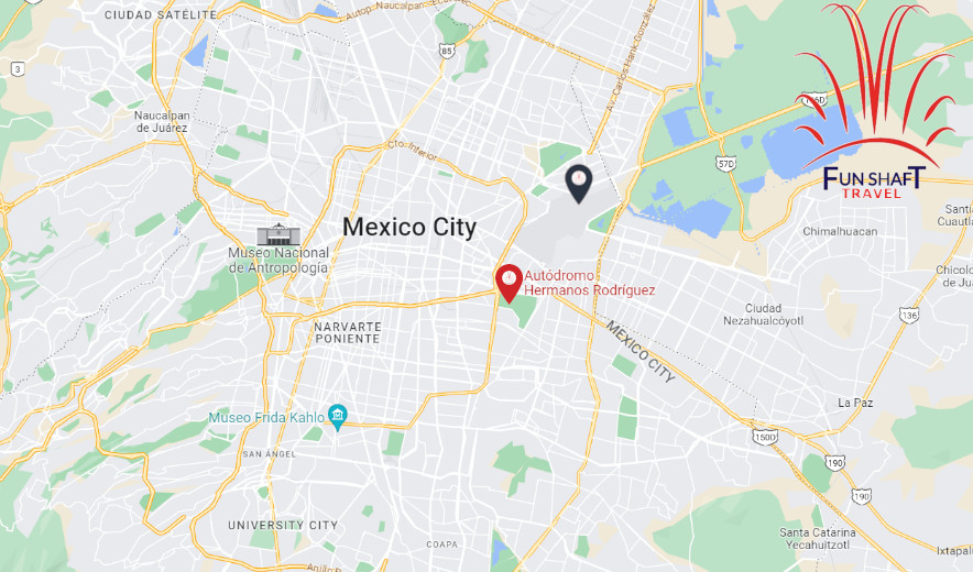 Mapa Viaje Formula 1 CDMX. Funshaft Travel