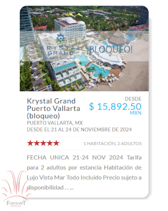 Imagen de proximo Viaje - Hotel Krystal Grand Puerto Vallarta del 21 al 24 de Noviembre